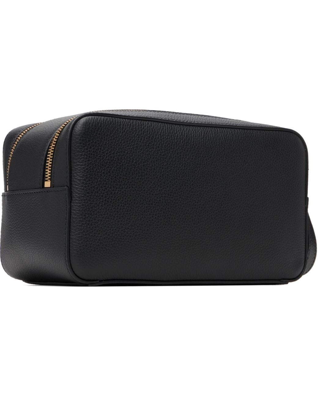 Thom Browne Black Soft Pebble Grain Leather Wash Pouch for men