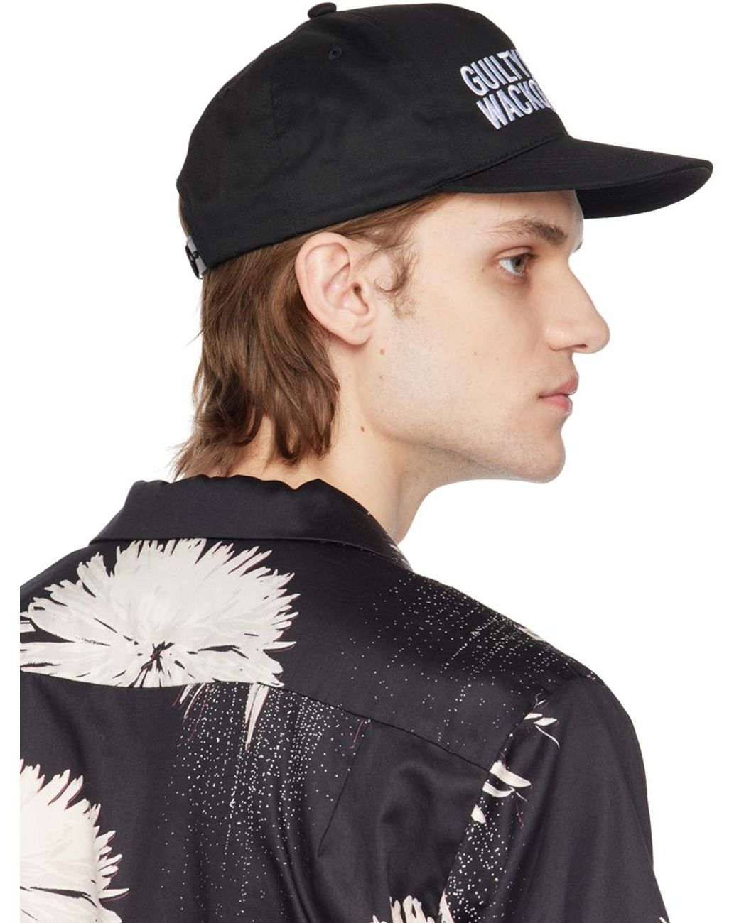 Wacko Maria Eyepatch Edition Logo Embroide Cap in Black for Men