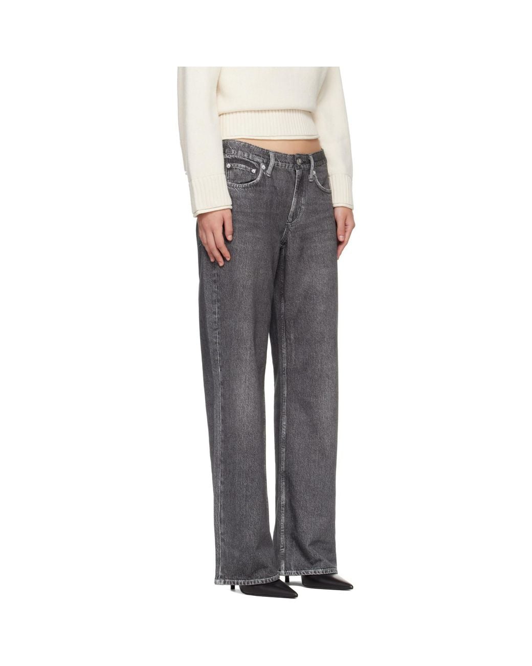 Rag & Bone Gray Miramar Cam Relaxed Straight Trousers