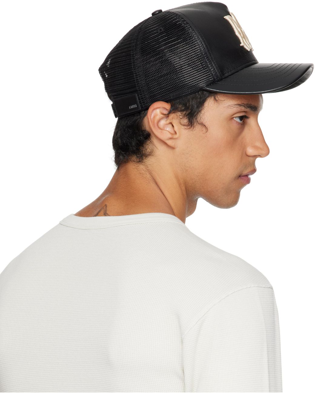 メンズ Amiri ブラック Ma レザー トラッカーキャップ ホワイト | Lyst