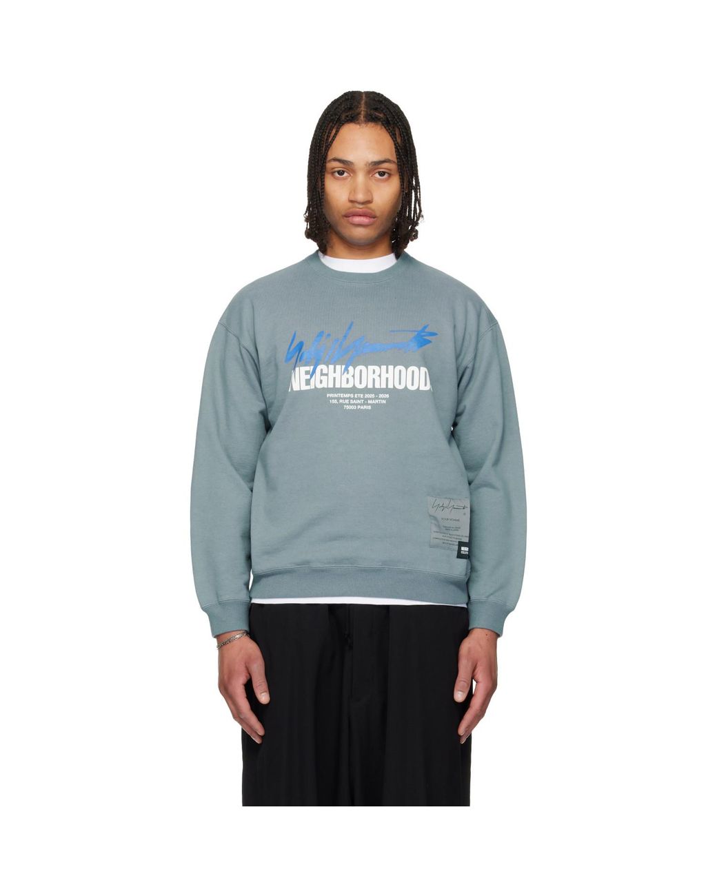 Yohji Yamamoto Blue Neighborhood Edition Ls Sweatshirt for men