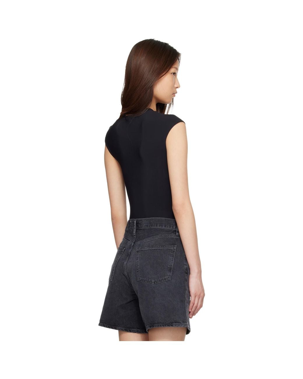 Agolde Black Agata Bodysuit