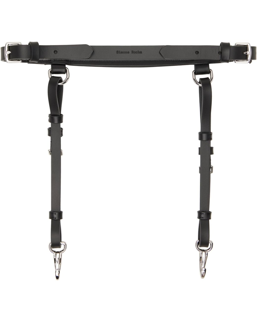 Simone Rocha Black Double Loop Tassel Bridle Belt