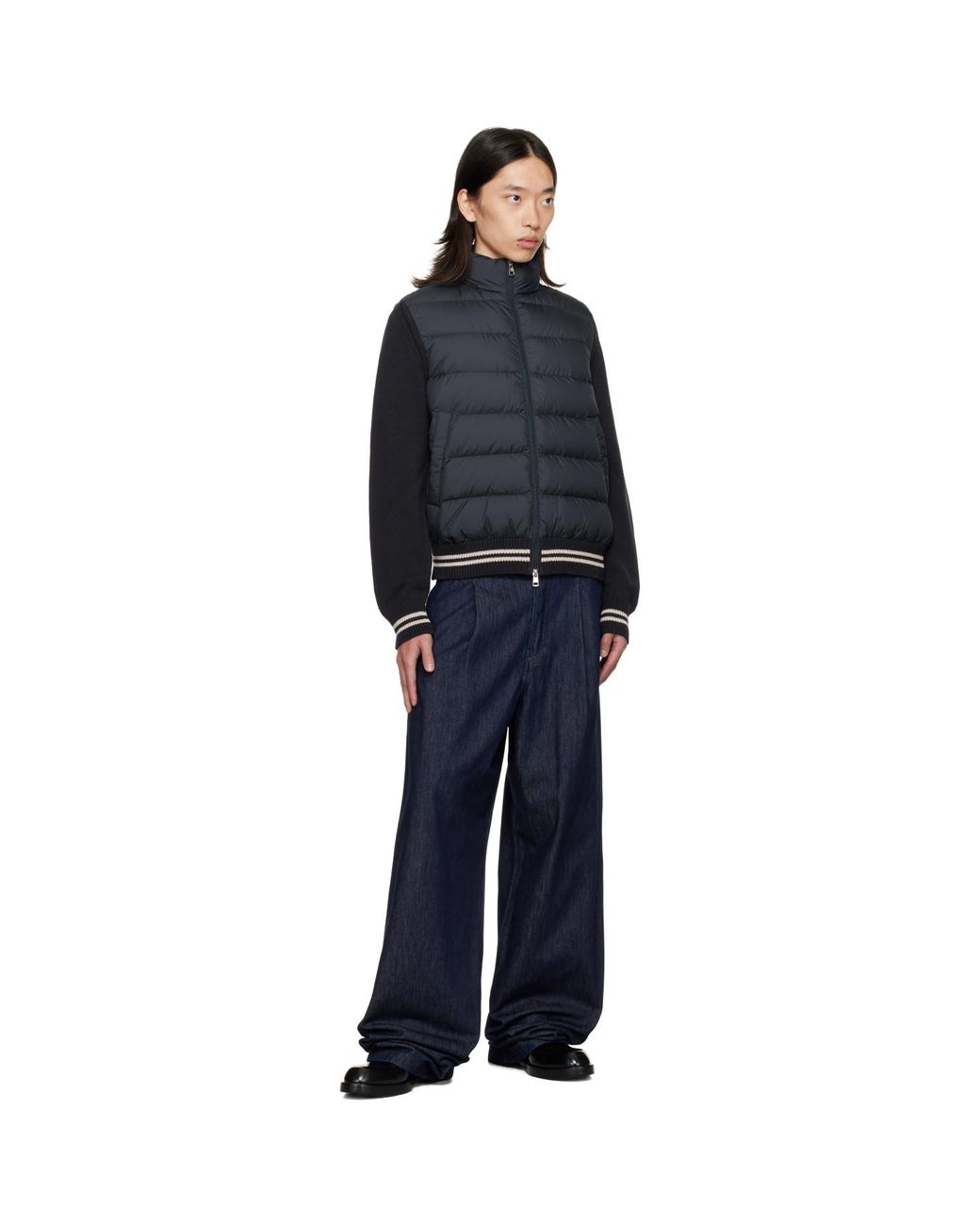 Moncler Black Padded Cotton Down Jacket for men