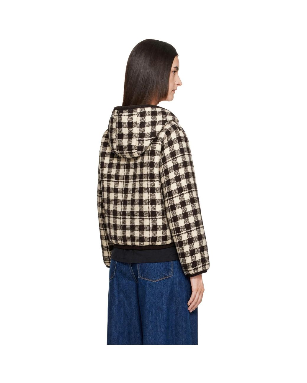 Moncler Black Check Abstraction Down Jacket
