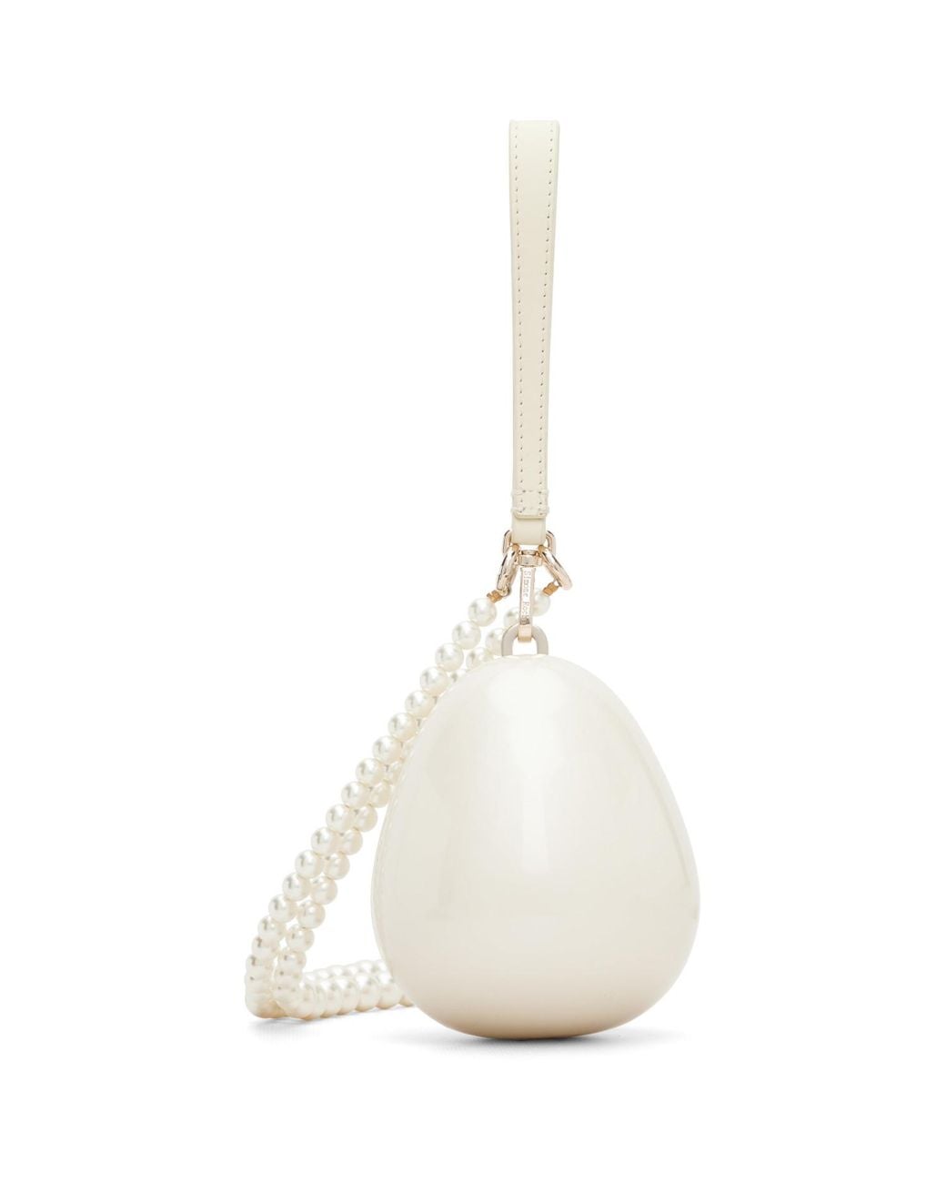 Simone Rocha White Off- Pearl Crossbody Micro Egg Bag