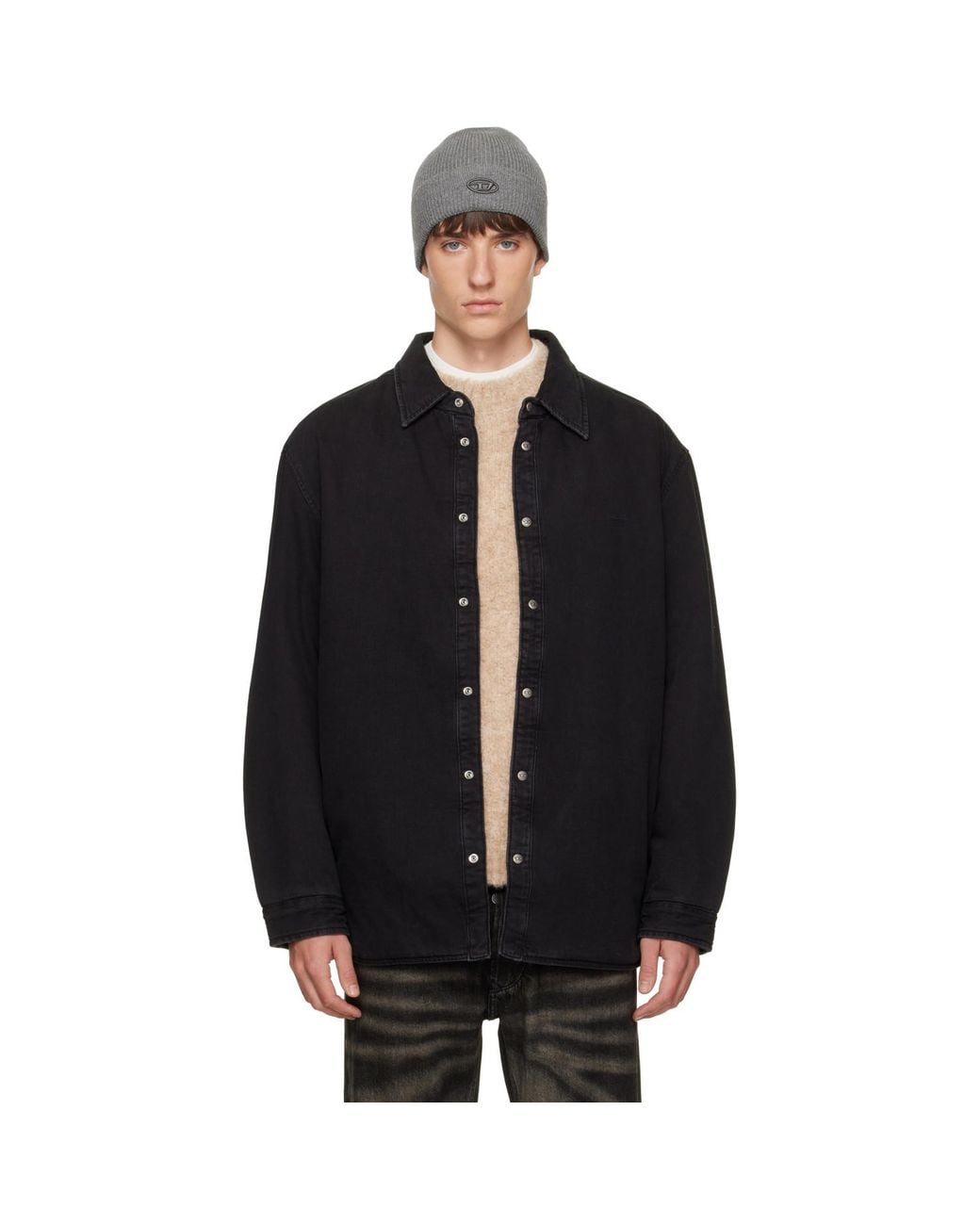DIESEL Black D-Flaim-D Denim Overshirt for men
