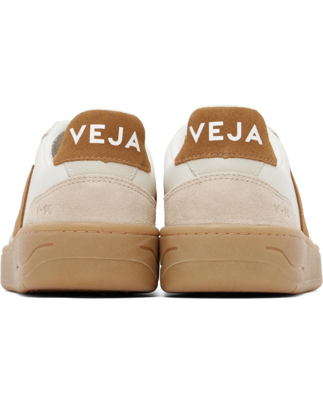 Veja Black Off- & Tan V-90 Leather Sneakers for men