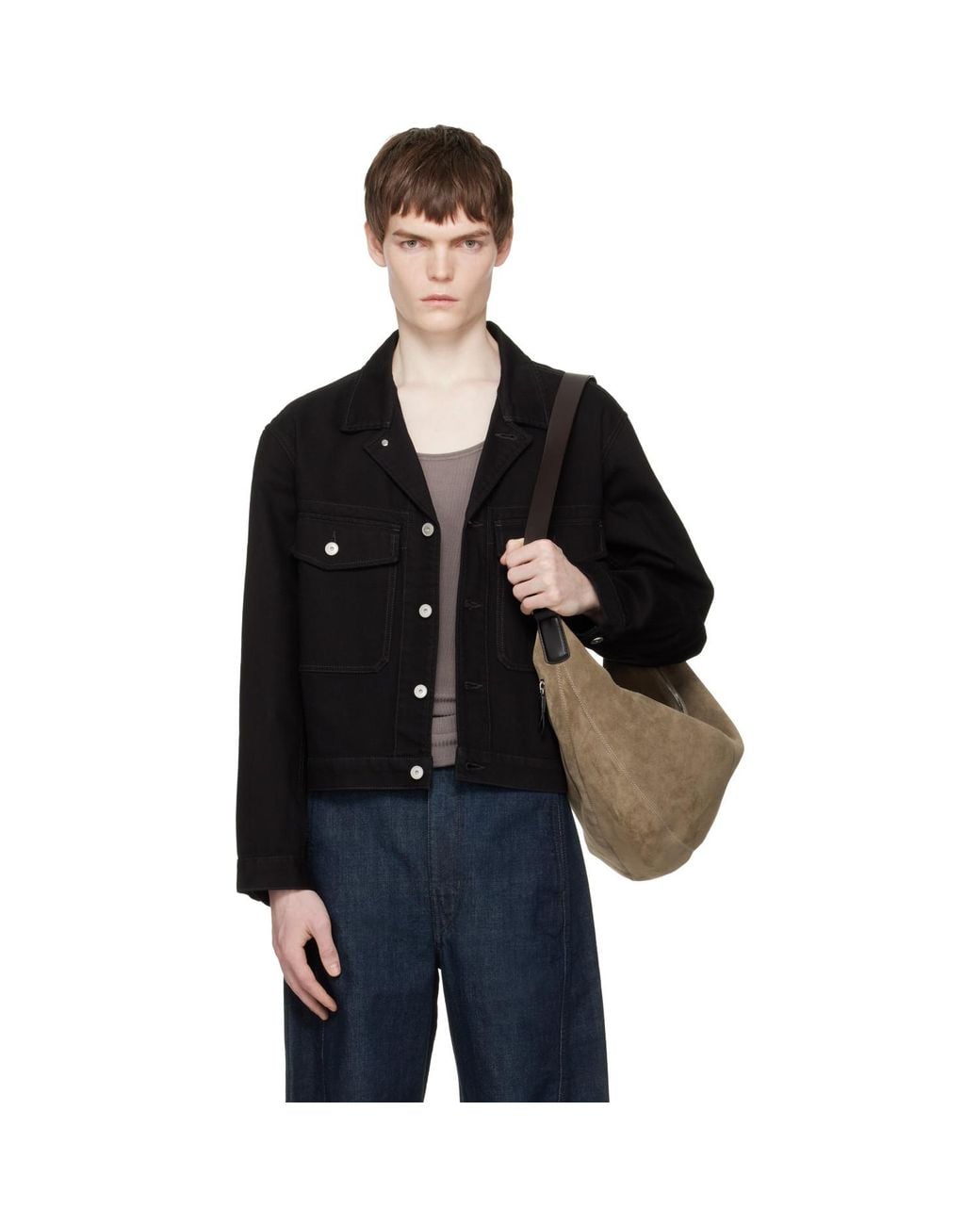 Lemaire Black Trucker Denim Jacket for men