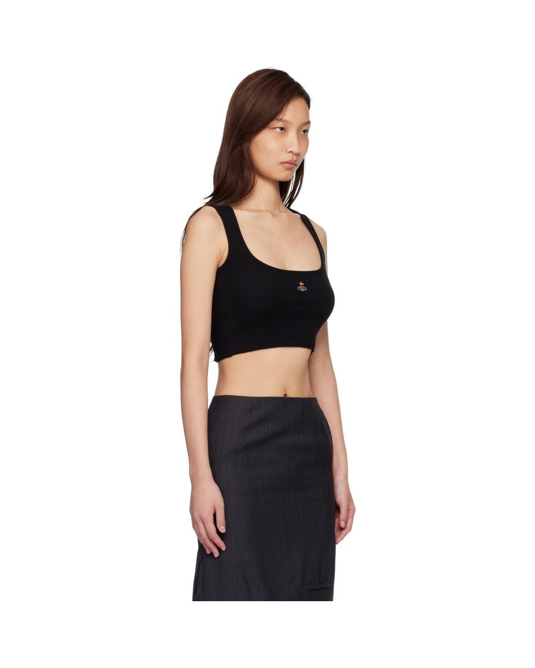 Vivienne Westwood Black Cropped Rib Tank Top