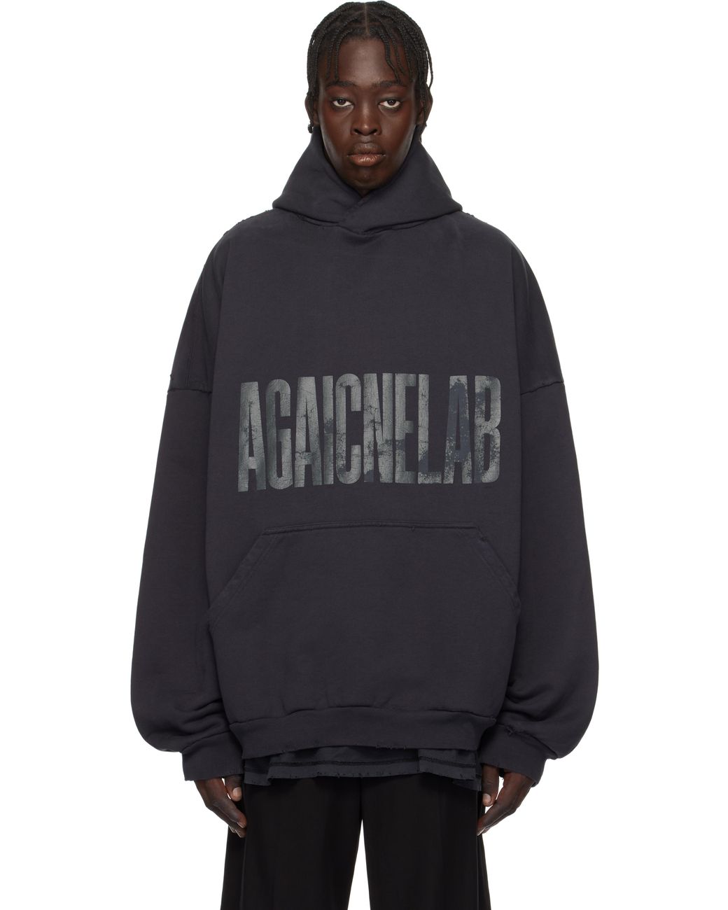 Balenciaga 'Agaicnelab' Large Fit Hoodie in Black for Men
