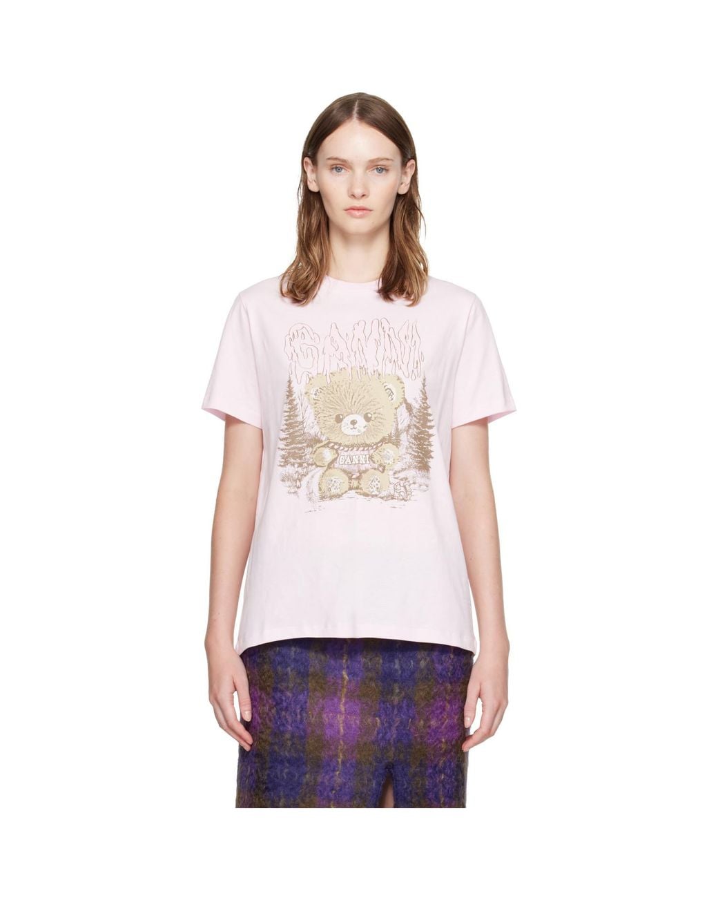 Ganni White Forest Teddy T-Shirt