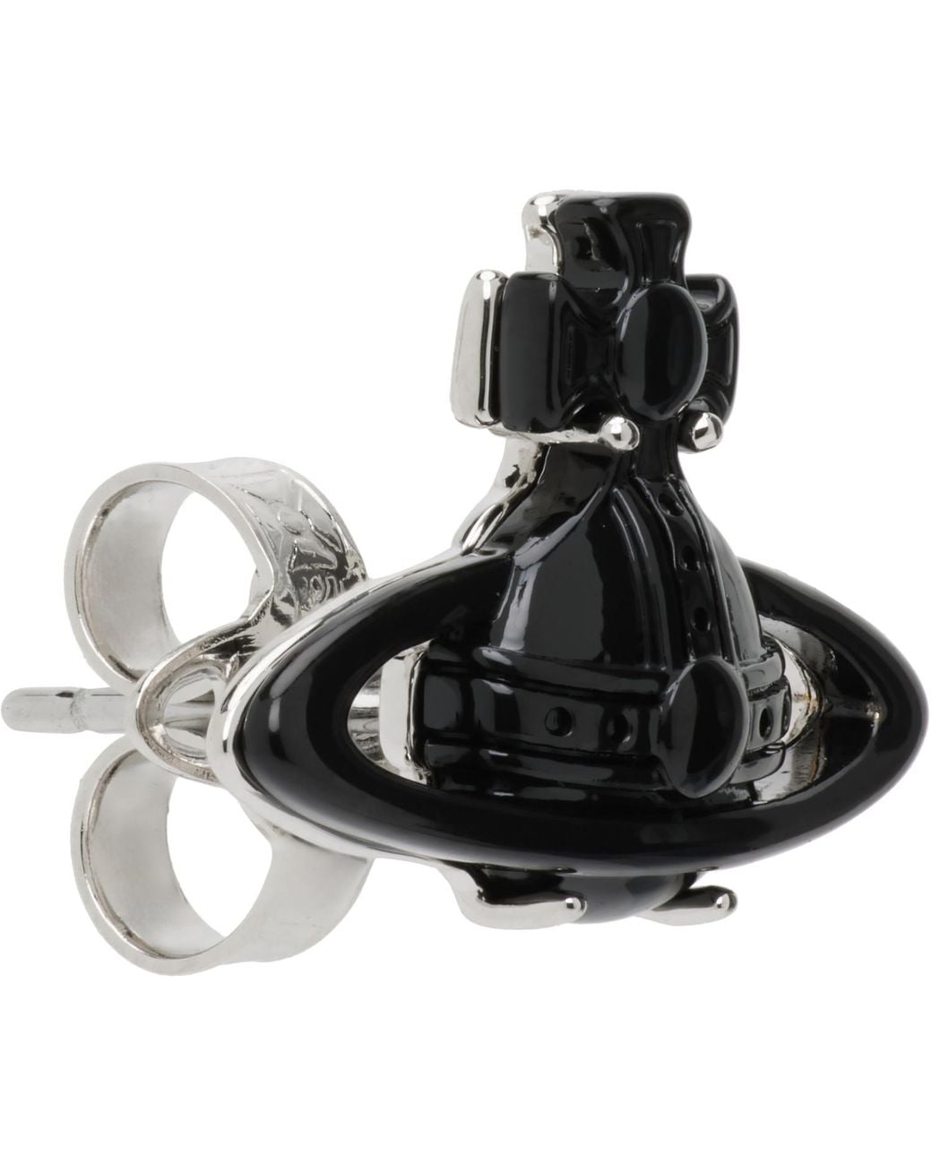 Vivienne Westwood Black Suzon Single Stud Earring for men
