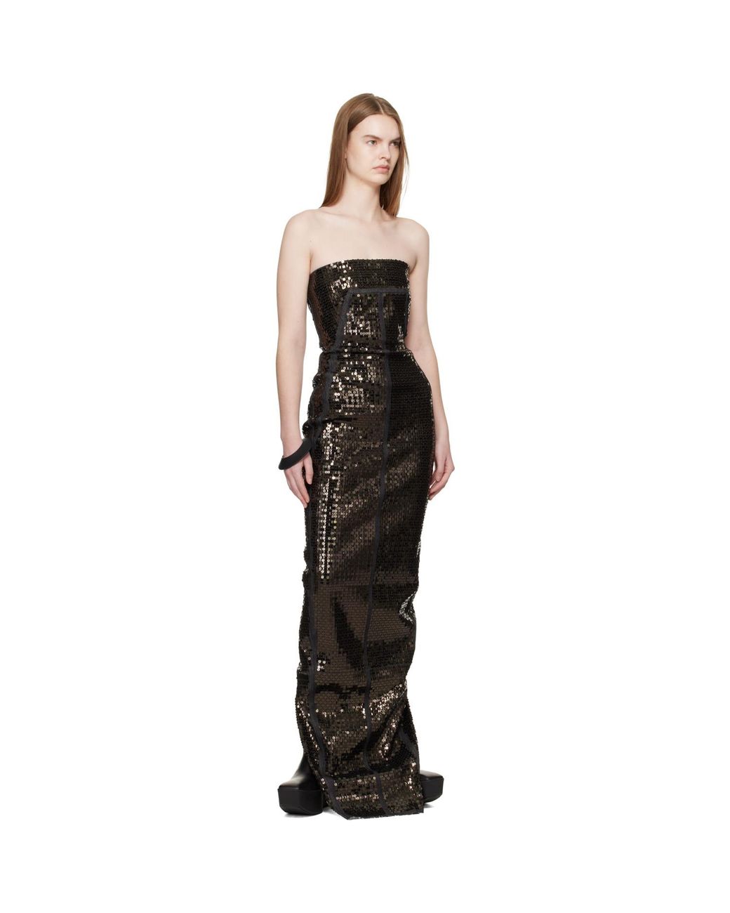 Rick Owens Black Temple Bustier Maxi Dress
