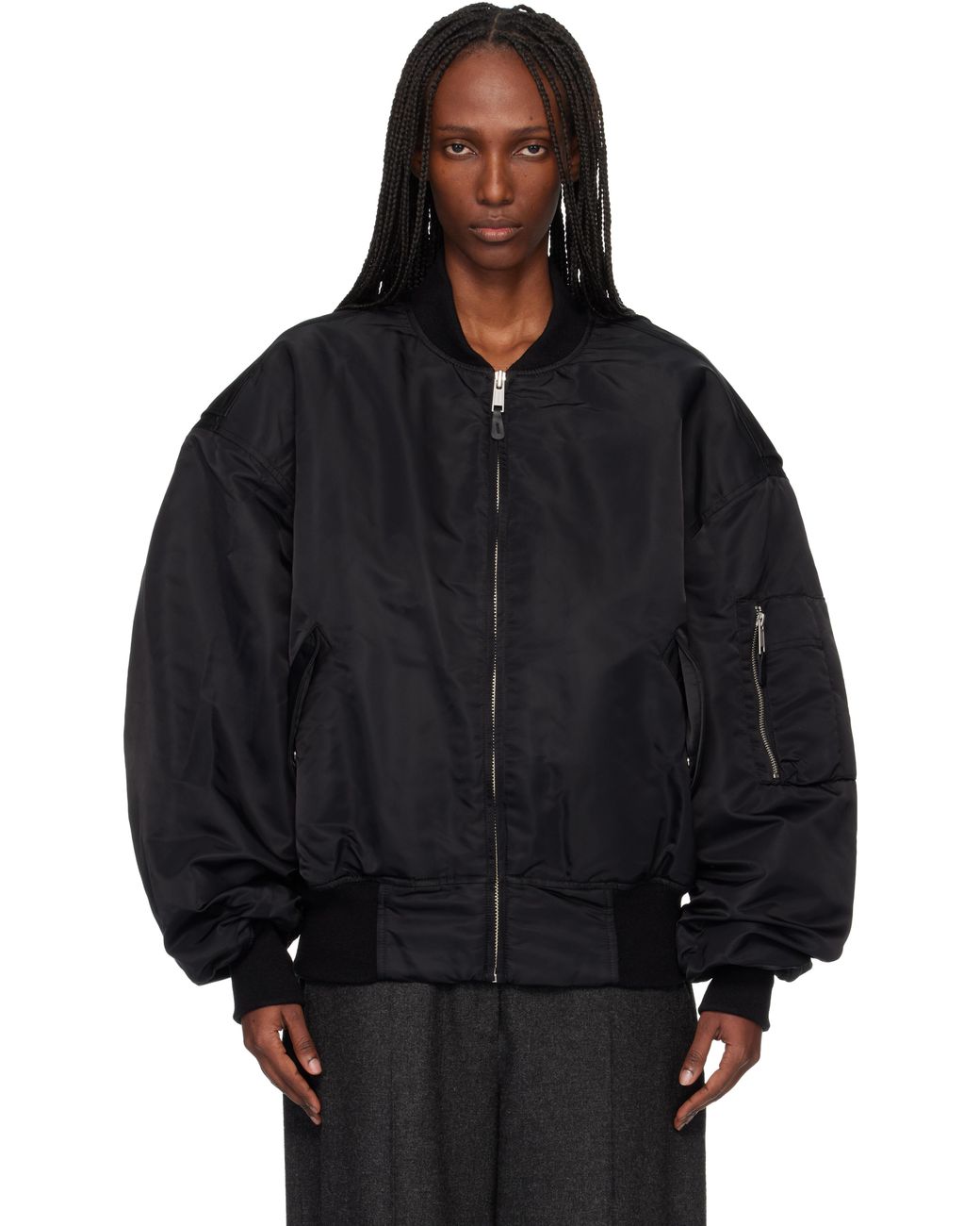 Entire studios Black Broad Bomber Jacket