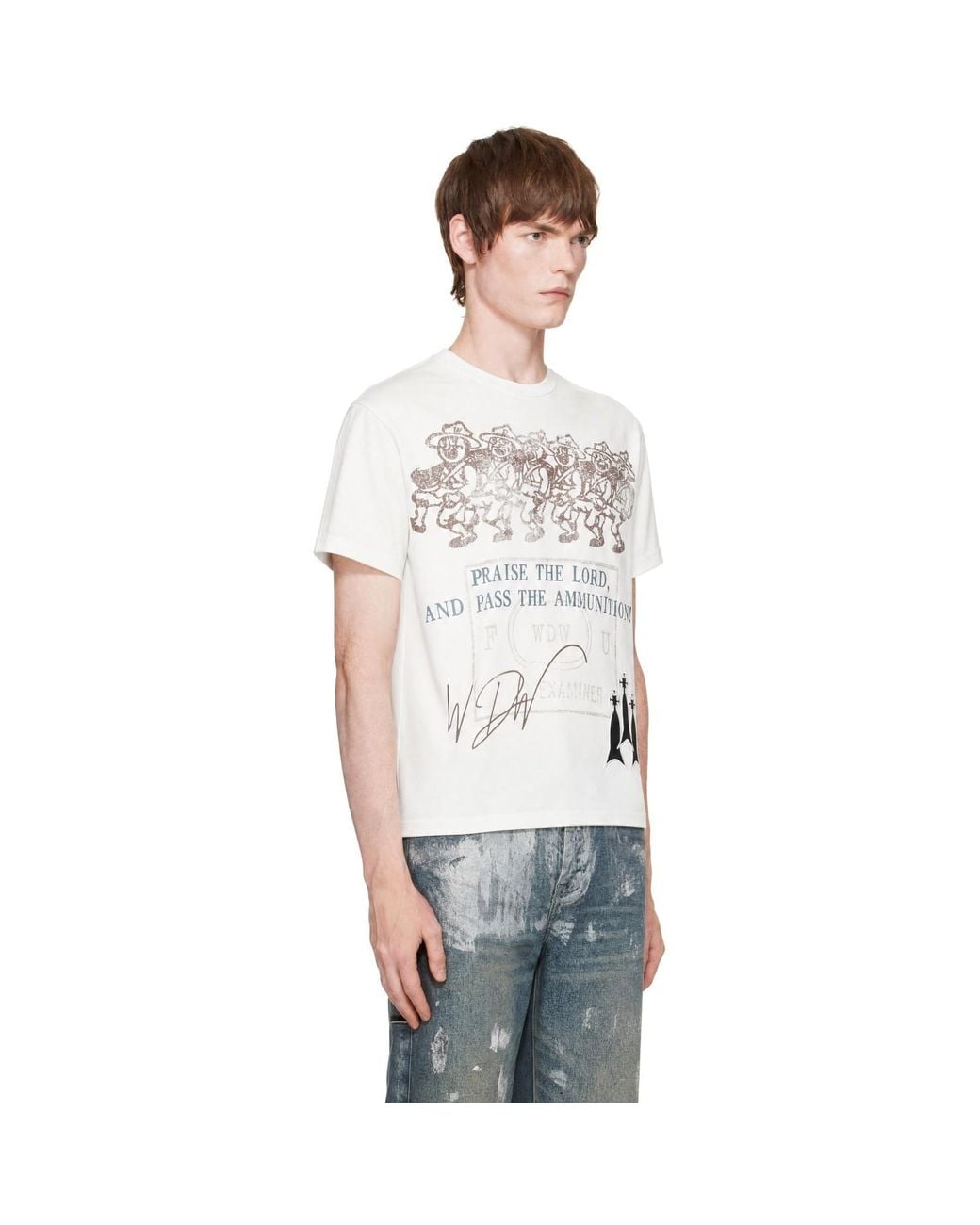 Who Decides War White Postal Jersey Short Sleeve T-Shirt for men