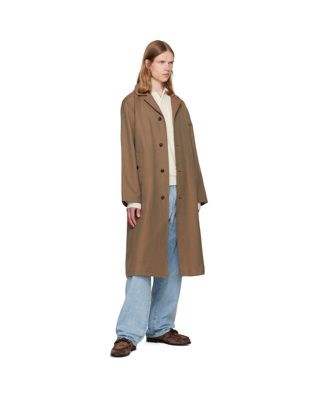 vowels Natural Spit Raglan Coat for men