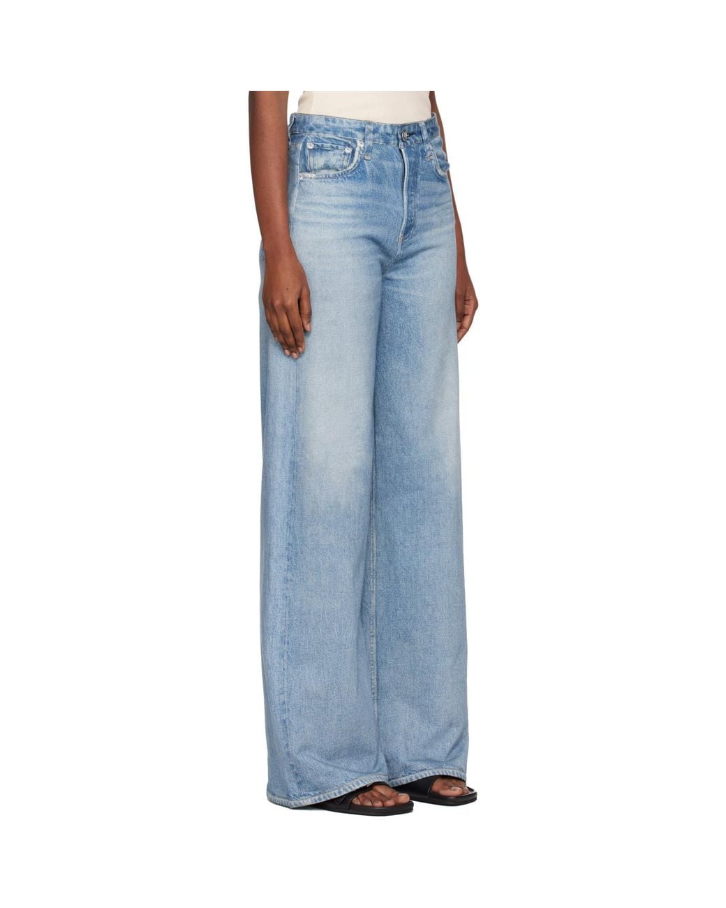 Rag & Bone Blue Rb Miramar Sofie Wide-Leg Jeans