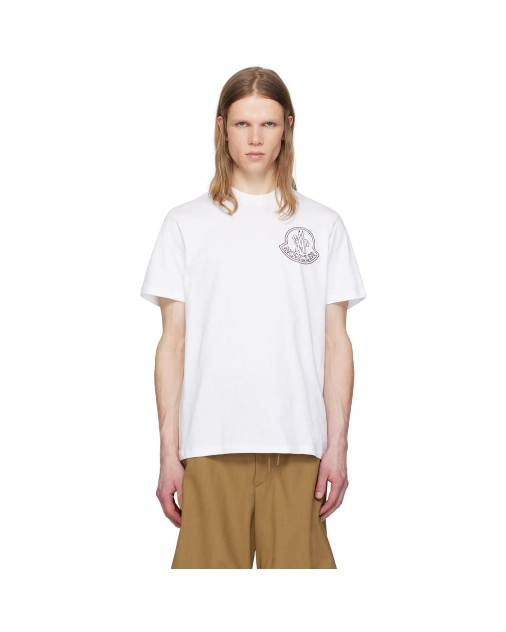 Moncler White Archivio Creativo T-Shirt for men