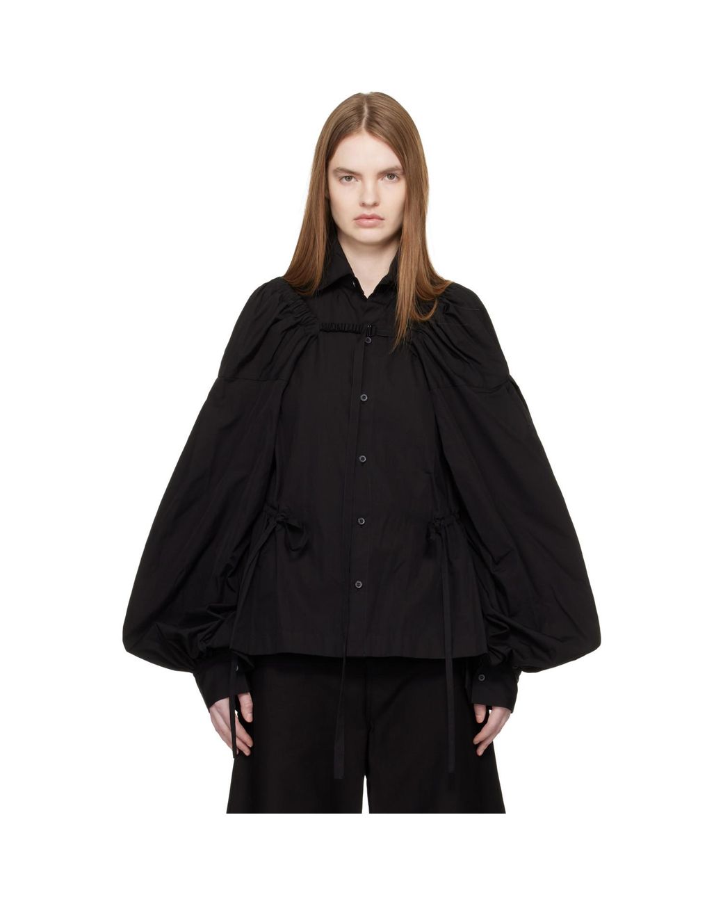 Yohji Yamamoto Black Broad Combination Shirt