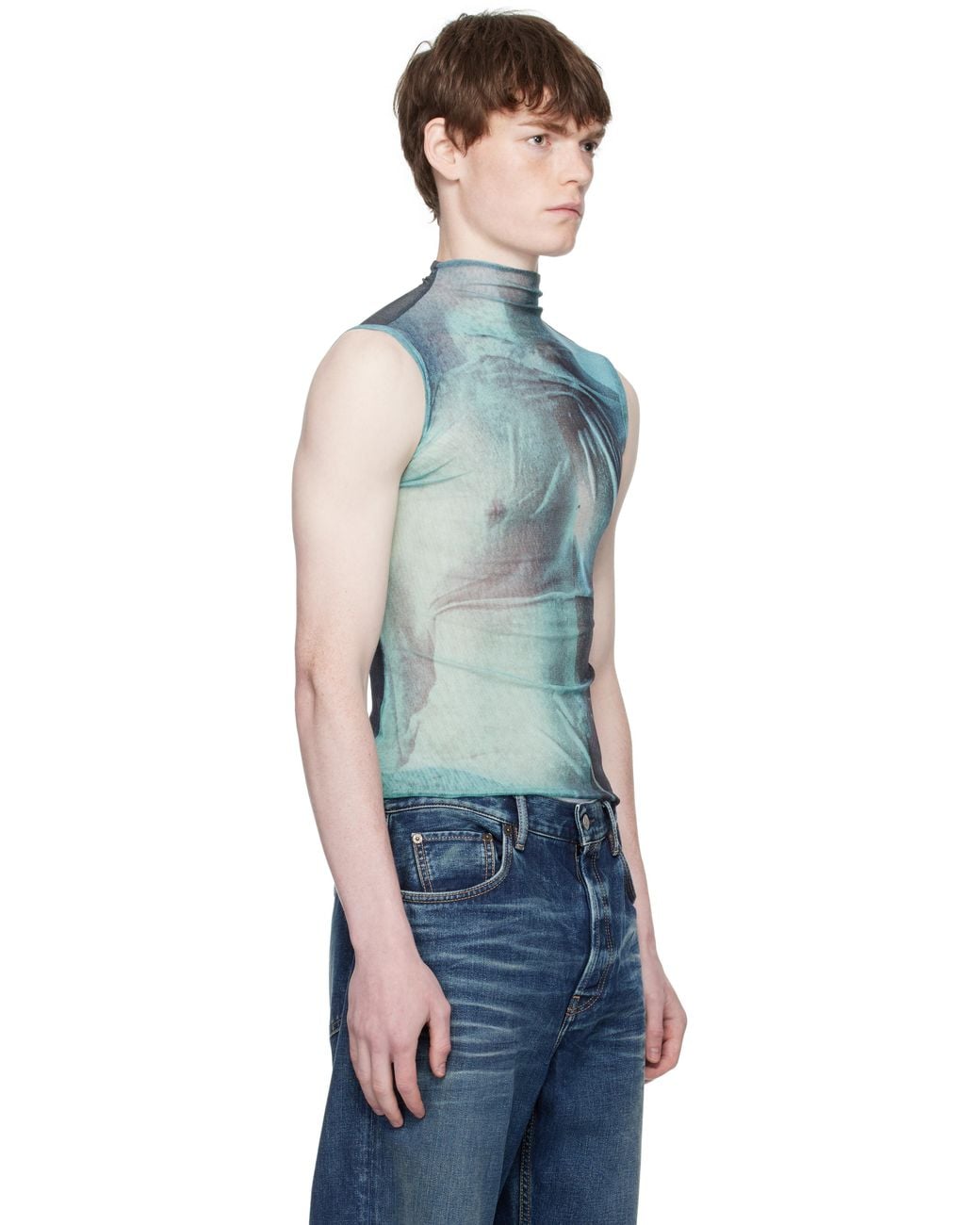 Jean Paul Gaultier Black Printed Water Turtleneck for men