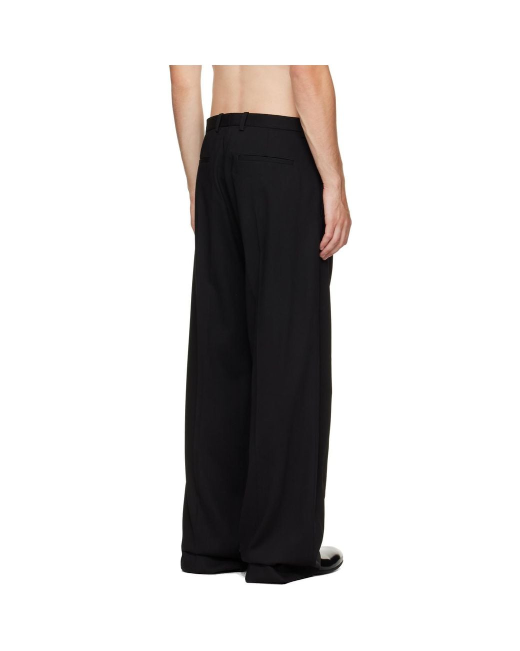 Jil Sander Black Wool Twill Trousers for men