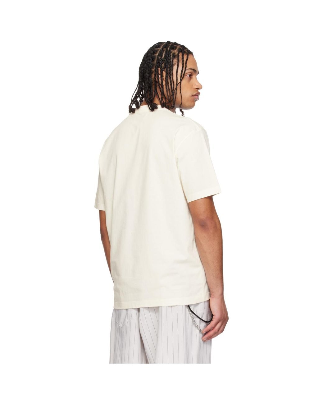 Y-3 White Off- Regular Short Sleeve T-Shirt for men