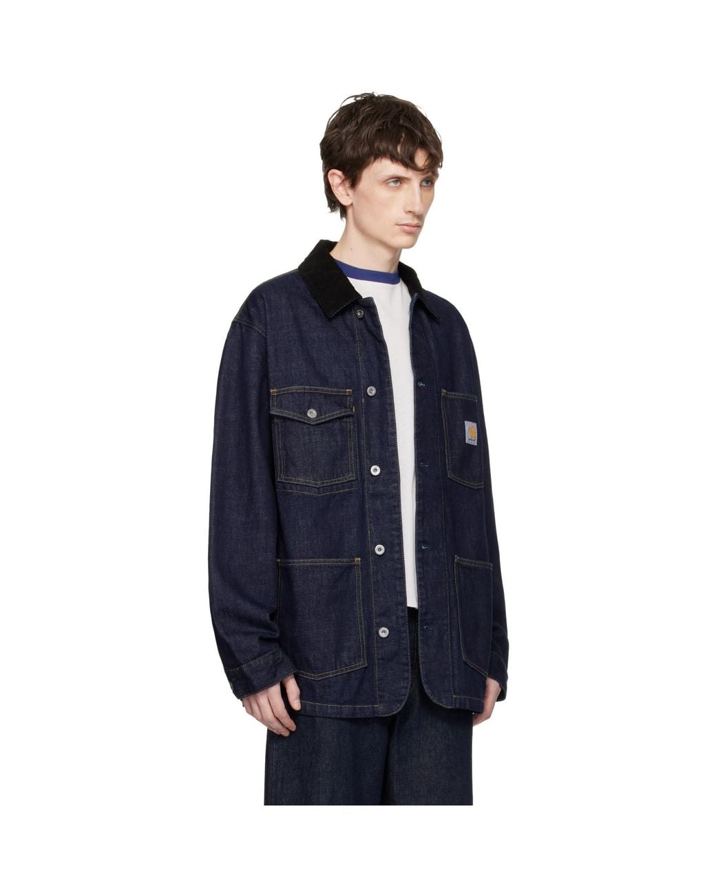 Carhartt Blue Warren Denim Chore Coat for men