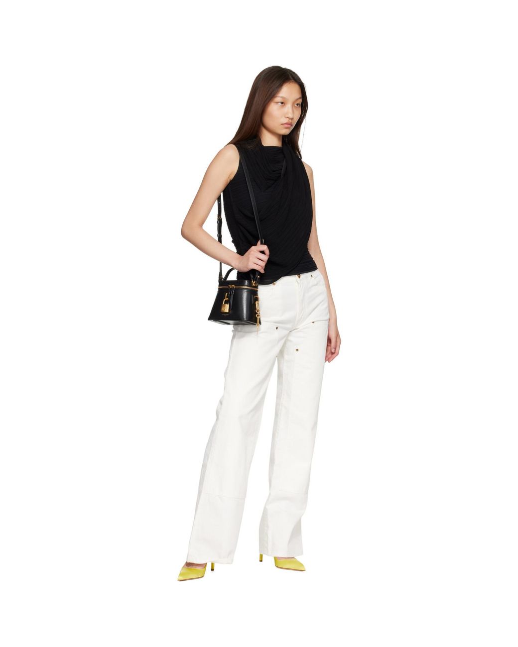 Balmain Black Pulse Vanity Leather Bag