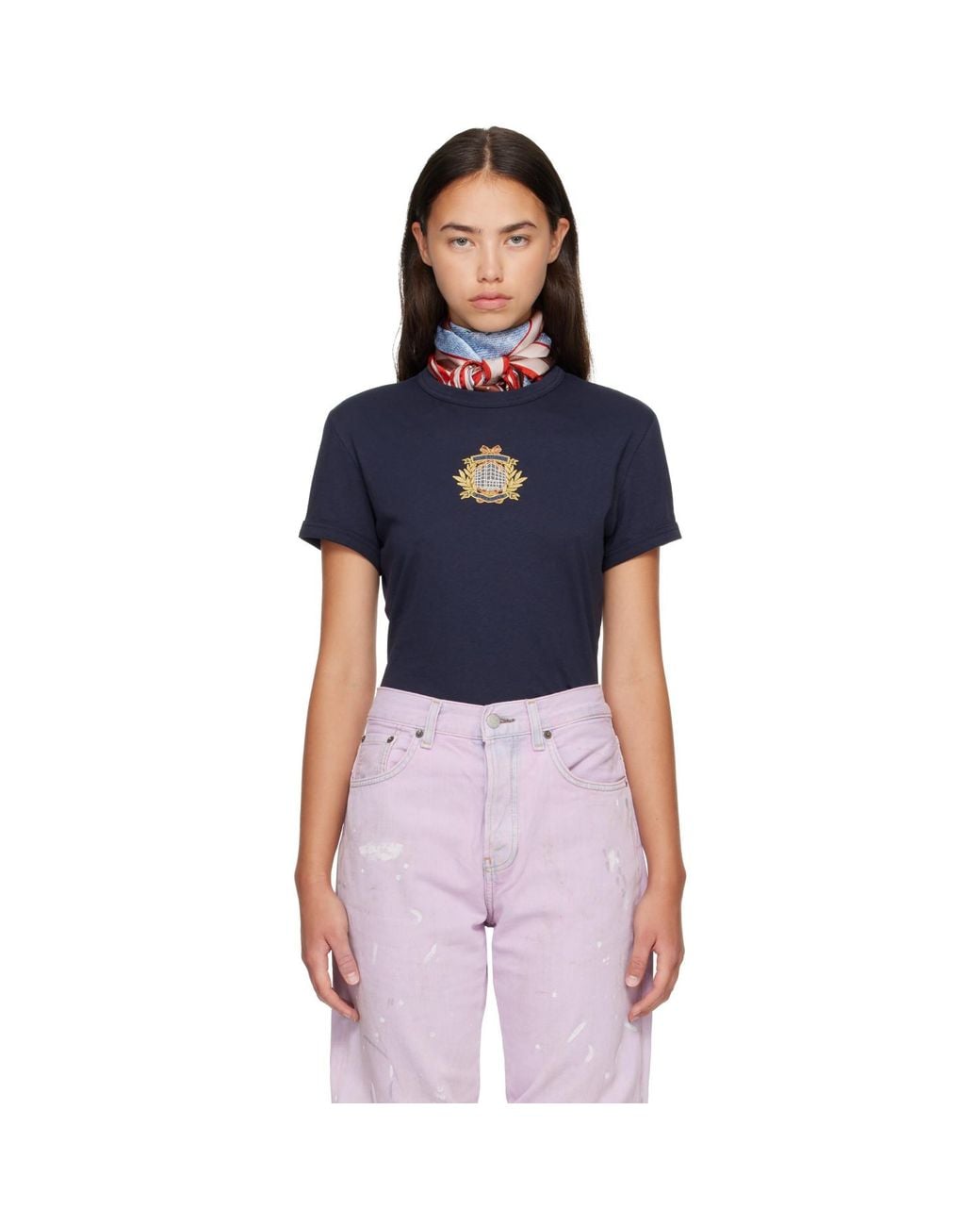 Acne Blue Crest Logo T-Shirt