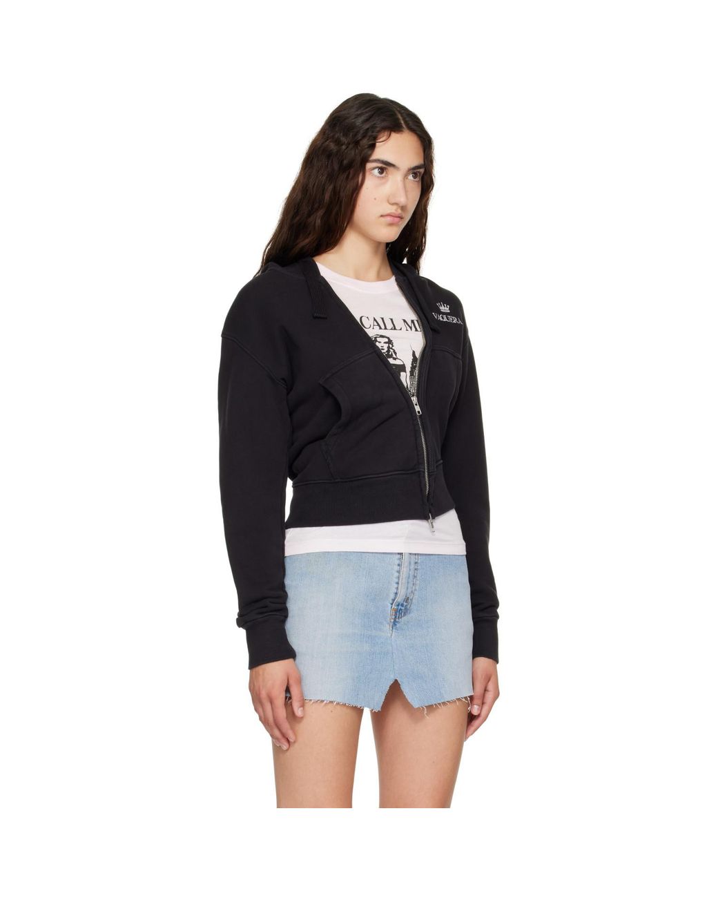 VAQUERA Black Twisted Zip Hoodie