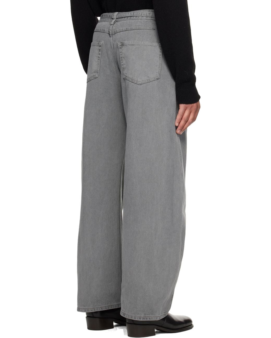 LE17SEPTEMBRE Gray Garment-Dyed Curved Jeans for men
