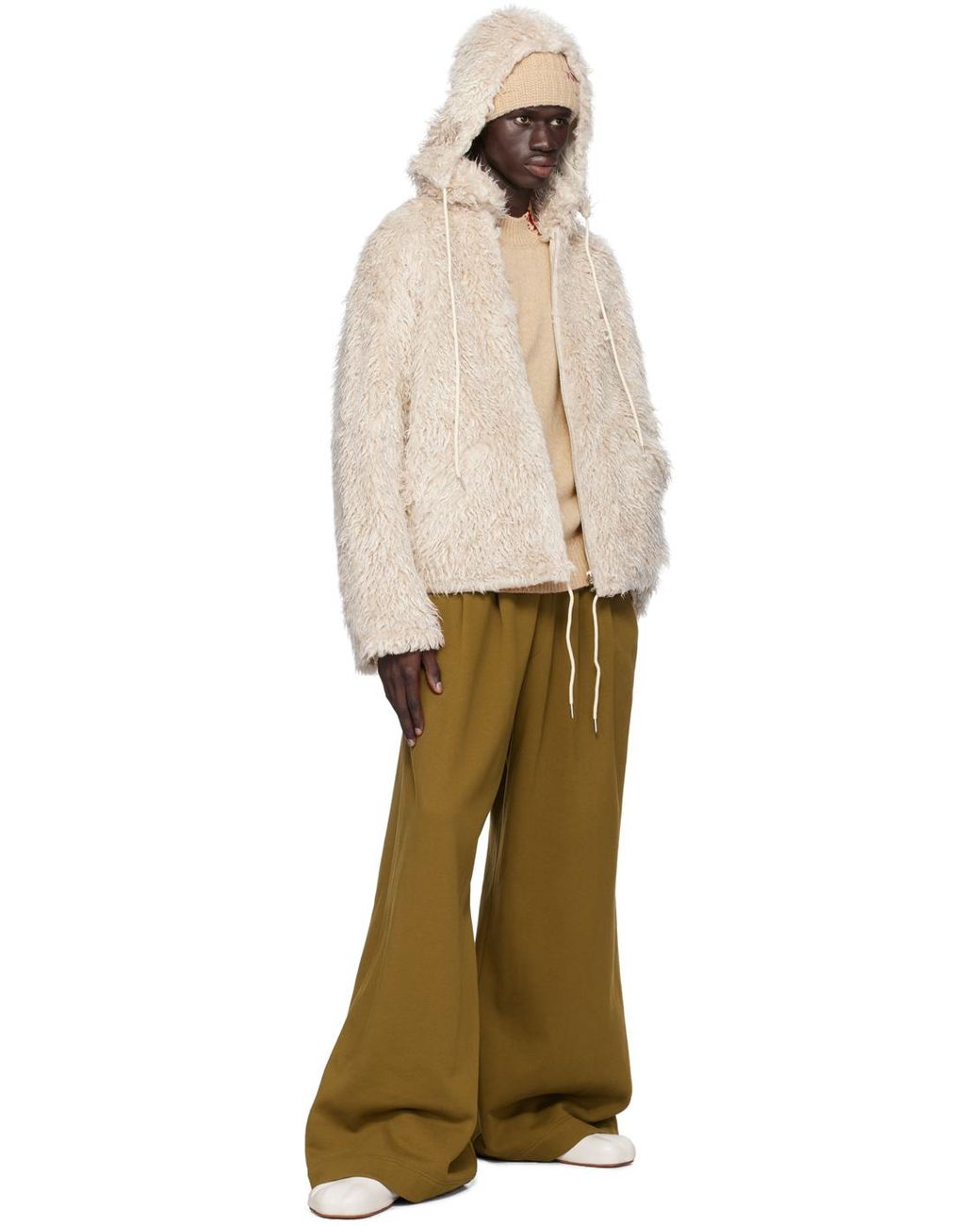 Marni Shaggy Faux-Fur Jacket in Natural for Men | Lyst