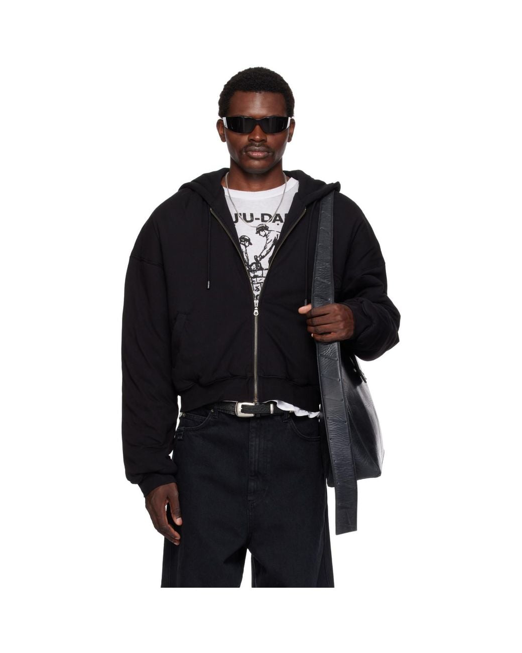 Lu'u Dan Black Wadded Hoodie for men