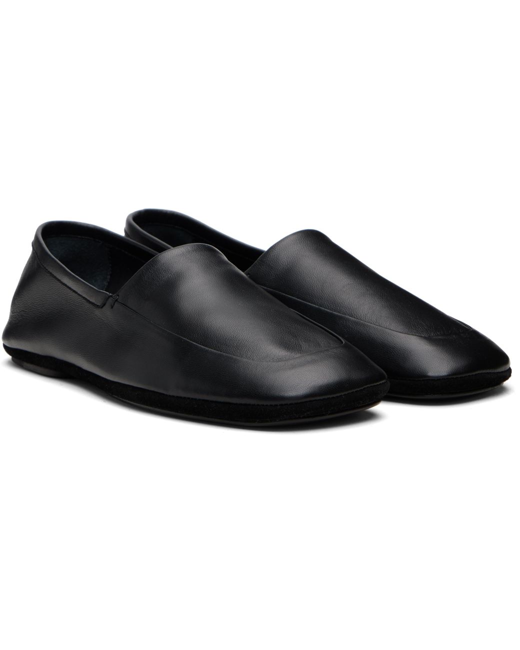 Lemaire Black Indoor Slipper Loafers for men