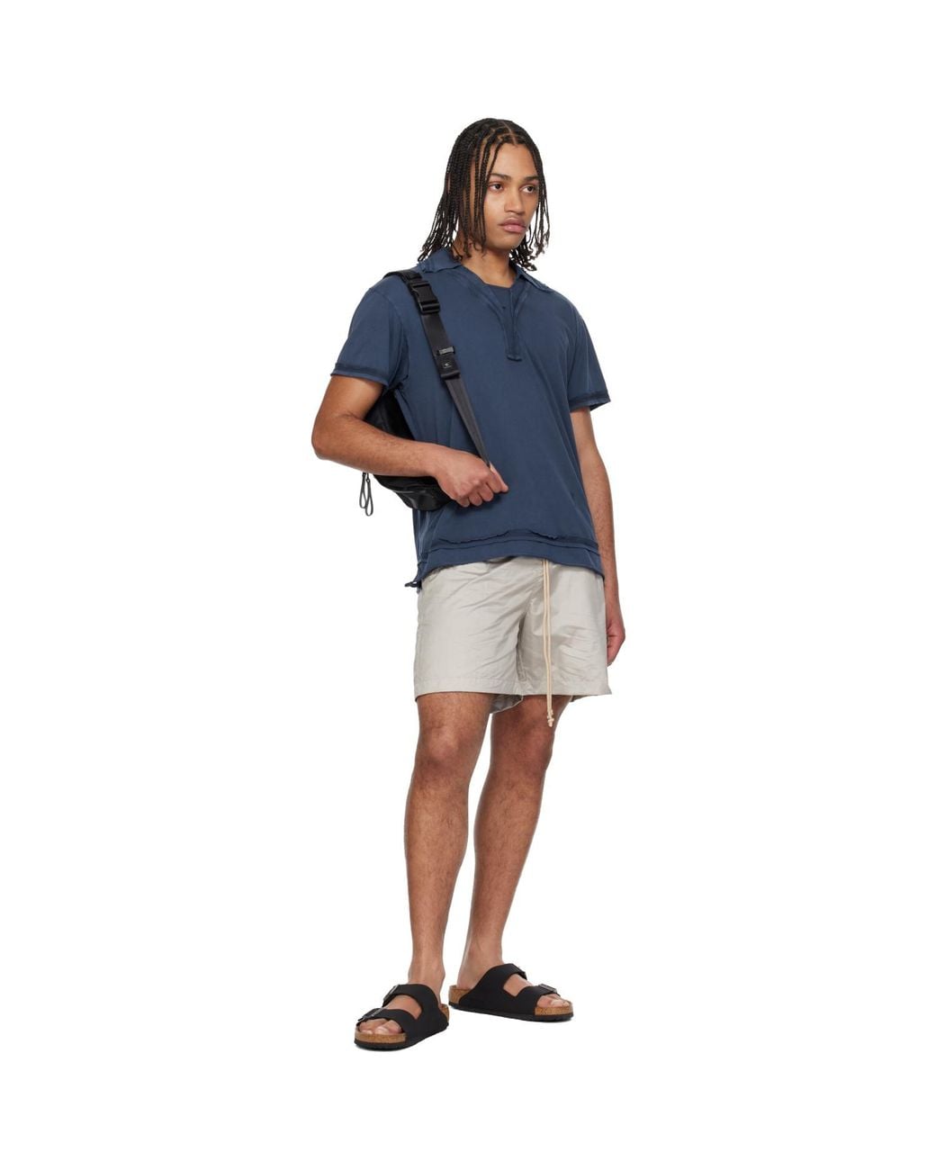 Master Piece Black Slick Waist Belt Bag for men