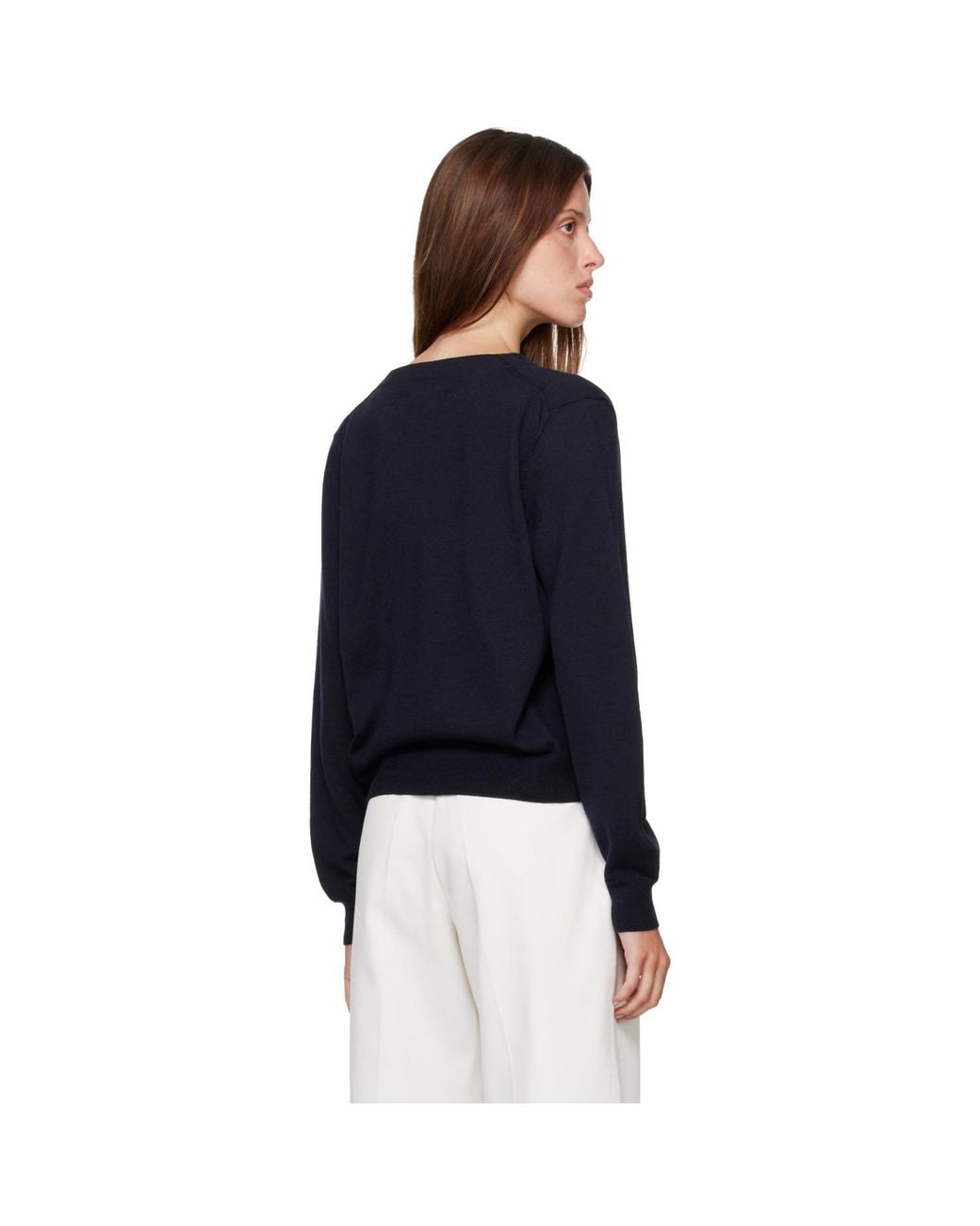 Cordera Blue Merino Wool Button Cardigan