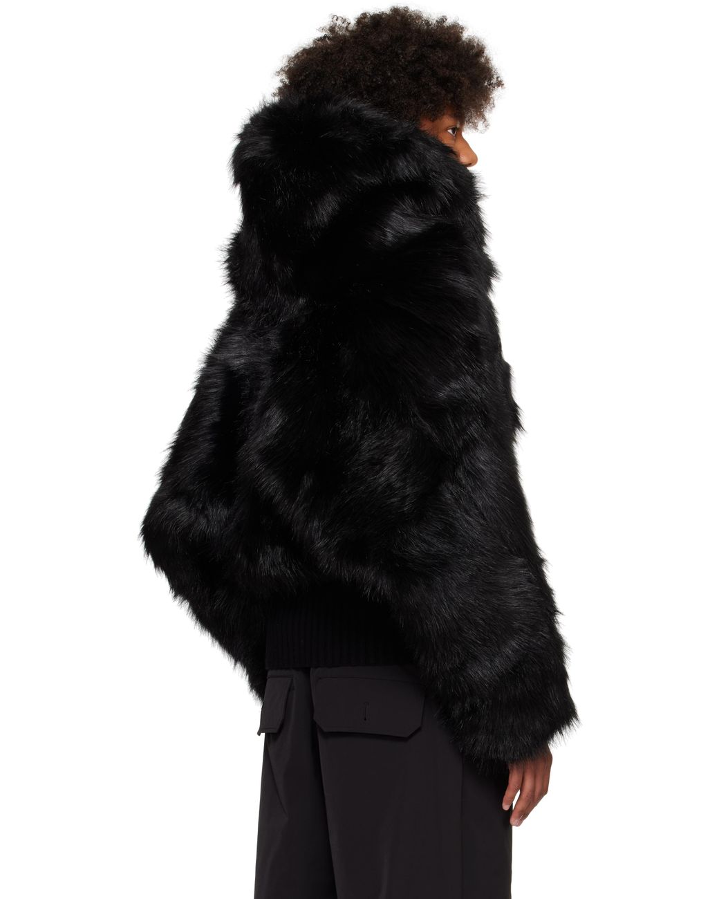Entire studios Vicinity Crop Faux-fur Jacket in Black for Men | Lyst