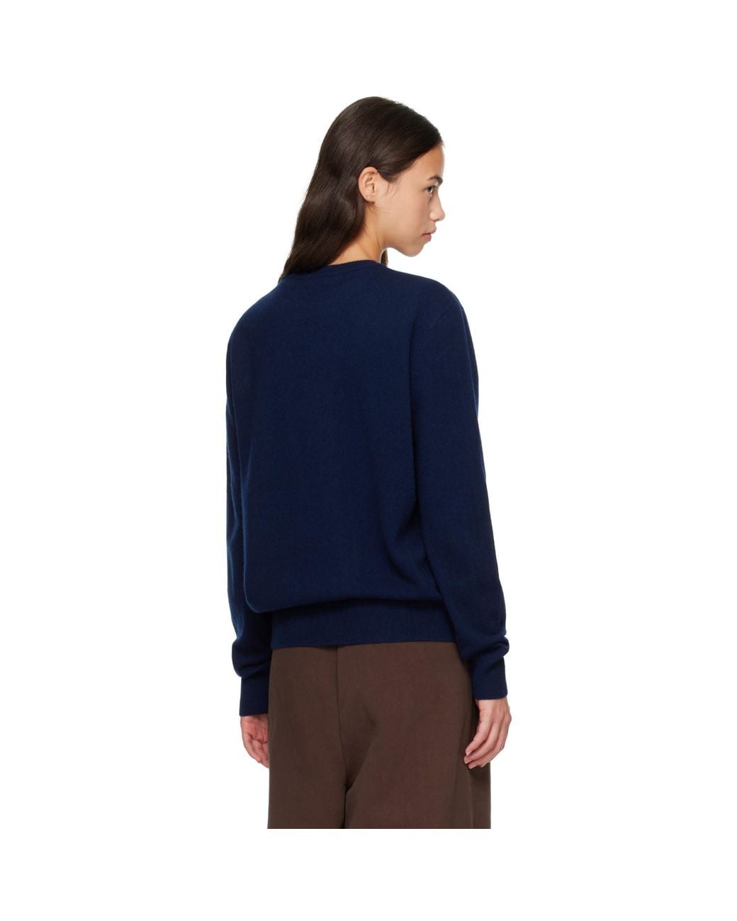Entire studios Blue Knit Cashmere Crewneck Sweater