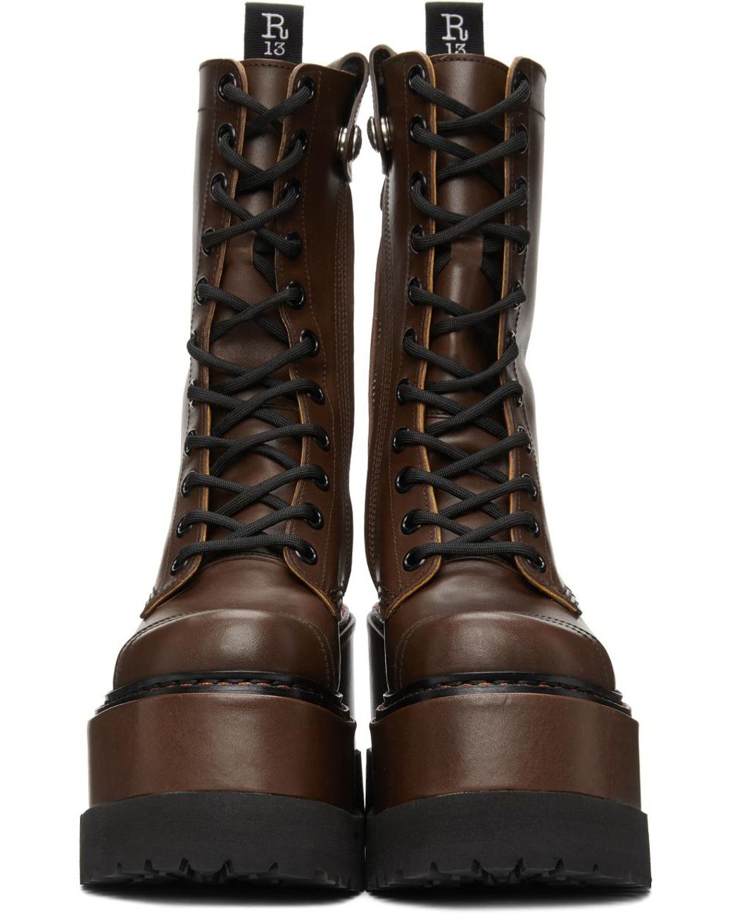 brown boots platform