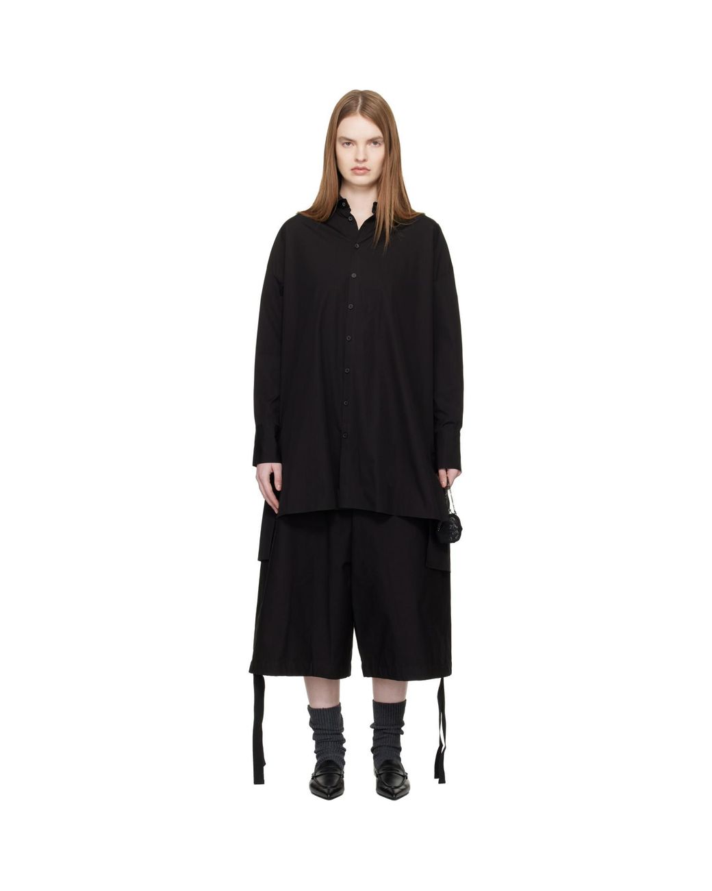 Yohji Yamamoto Black Broad Button Detail Shirt