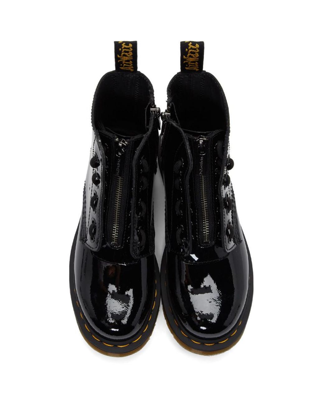 Dr. Martens Leather Black Patent 1460 Pascal Front Zip Boots | Lyst