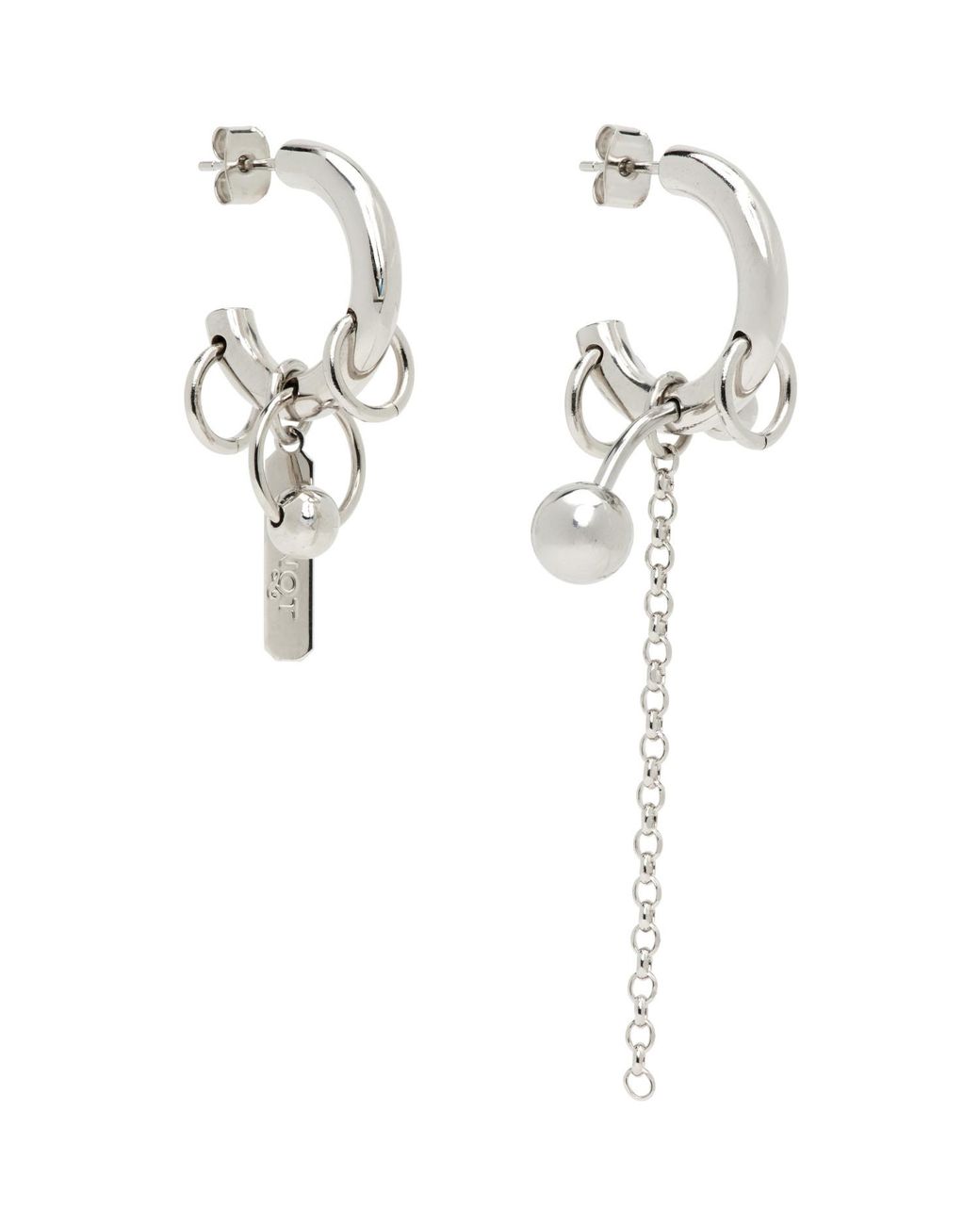 Justine Clenquet White Evie Earrings for men