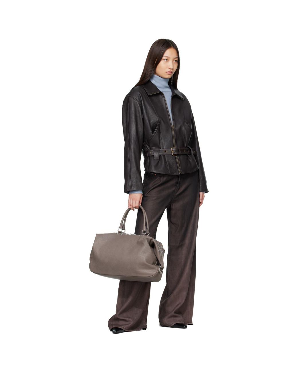 MARGE SHERWOOD Brown Dumpling Stud Bag