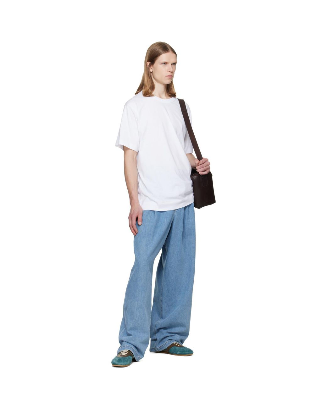 Dries Van Noten Blue Pleated Jeans for men