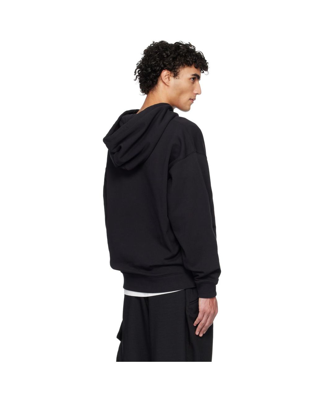Y-3 Black Brushed Terry Gfx Hoodie for men