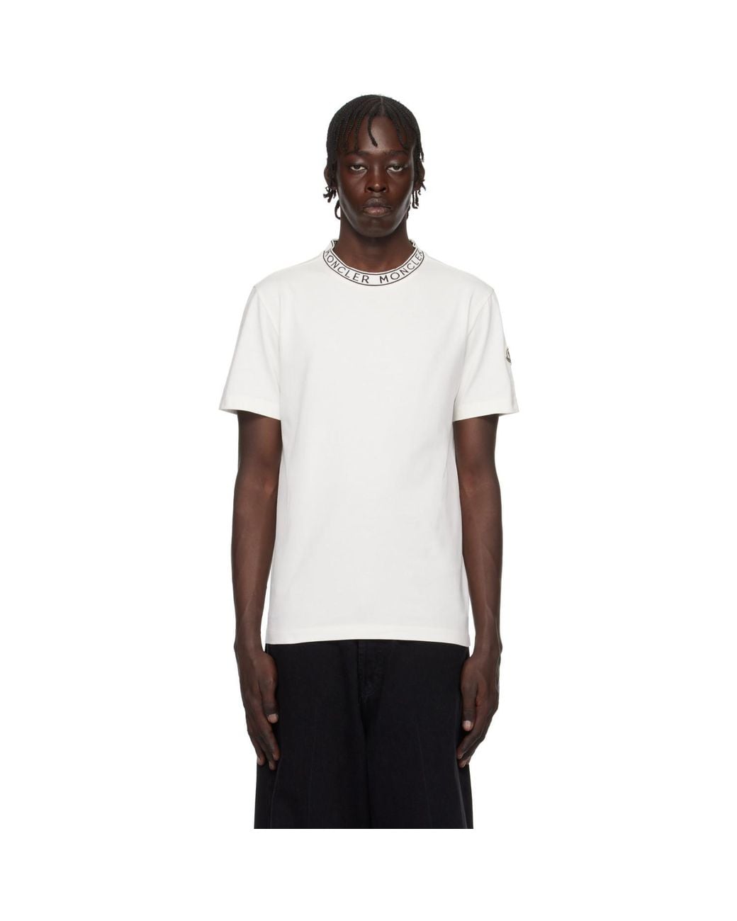 Moncler Black Logo-trimmed Cotton T-shirt for men