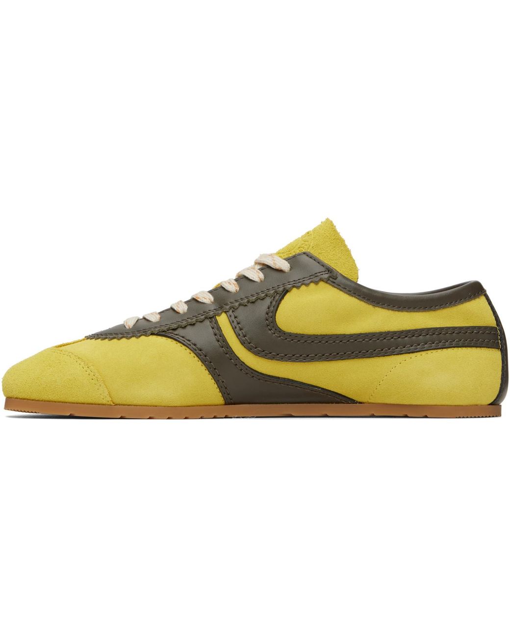 Dries Van Noten Black Khaki Suede Sneakers for men