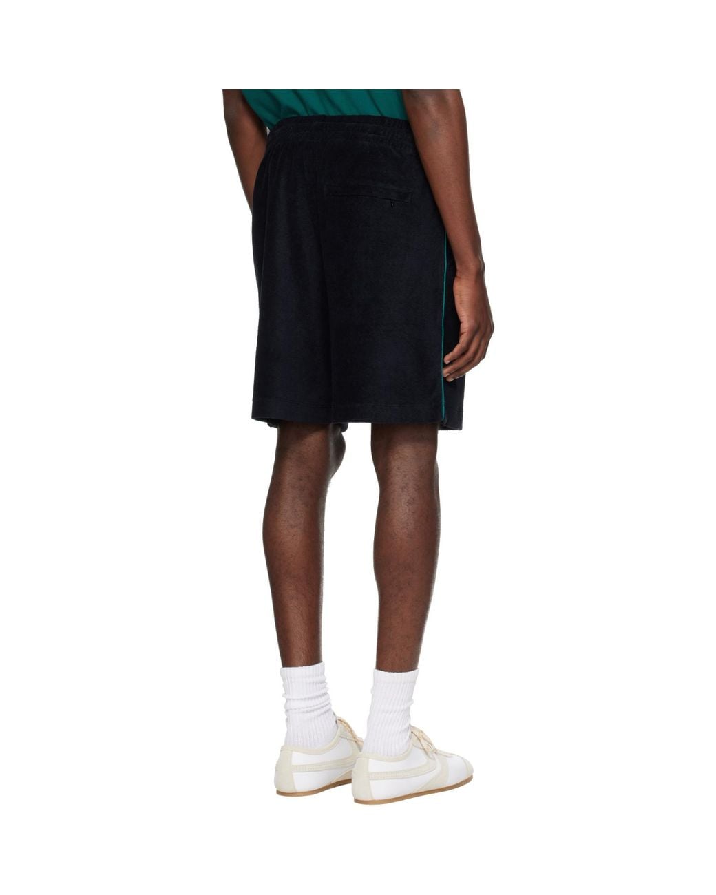 Casablanca Black Embroidered Drawstring Shorts for men