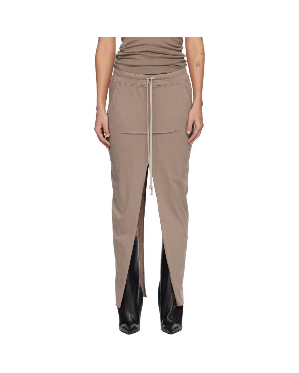 Rick Owens Multicolor Temple Pull On Sliced Pillar Maxi Skirt